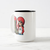 Trotse Militaire Vrouw - "Boot Wife" Hart Tweekleurige Koffiemok (Voorkant links)