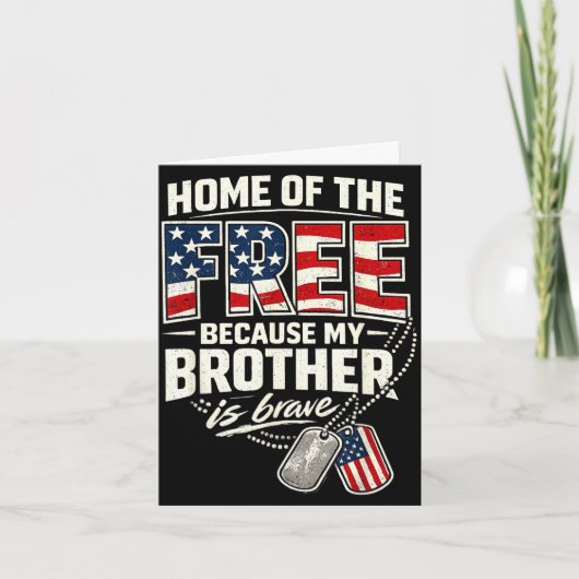 Trotse militaire zus mijn broer is dapper  kaart (Voorkant)