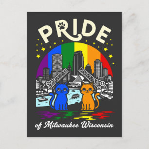 Trotse Milwaukee Stad Wisconsin Katten Regenboog F Briefkaart