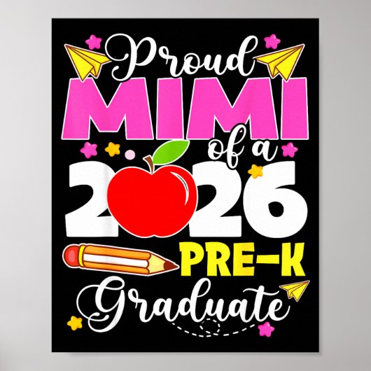 Trotse mimi van afgestudeerde pre-k 2026 moeders d poster (Voorkant)
