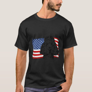 Trotse miniatuur poedel Amerikaanse vlag patriotti T-shirt