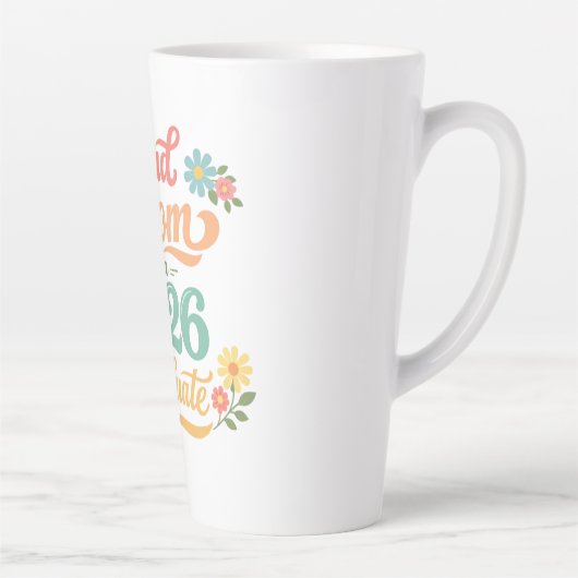 Trotse Moeder 2026 Afstudeercadeau Latte Mok (Rechts)