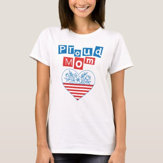 Trotse Moeder 4 juli, Moederdag T-shirt (Voorkant)