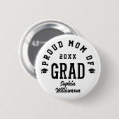 Trotse Moeder Afgestudeerd Varsity Typografie Afst Ronde Button 5,7 Cm (Voorkant /achterkant)