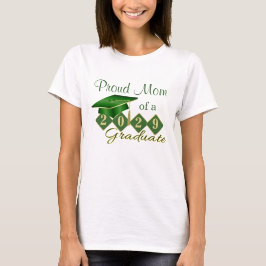 Trotse Moeder Afstuderen Groen & Goud T-shirt (Voorkant)