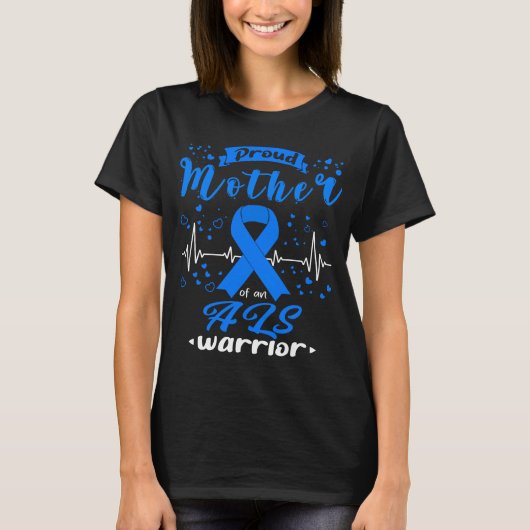 Trotse moeder ALS-strijder T-shirt (Voorkant)