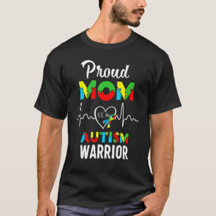 Trotse Moeder Autisme Strijder Puzzel Hartslag Lin T-shirt