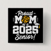 Trotse Moeder Cheerleader Klasse van 2025 Cheer Se Vierkante Button 5,1 Cm (Voorkant)
