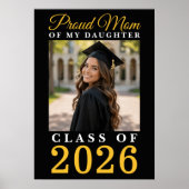 Trotse Moeder Dochter Formele Zwart Gouden Afstude Poster (Voorkant)