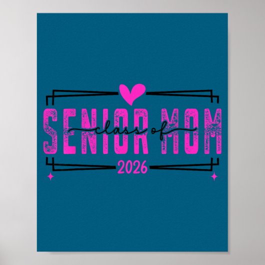 Trotse moeder eindexamenklas 2026 roze strik poster (Voorkant)