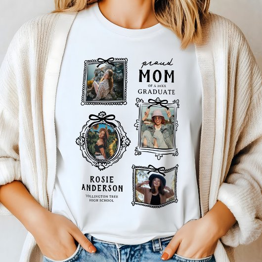 Trotse Moeder Foto Collage Afgestudeerde T-shirt