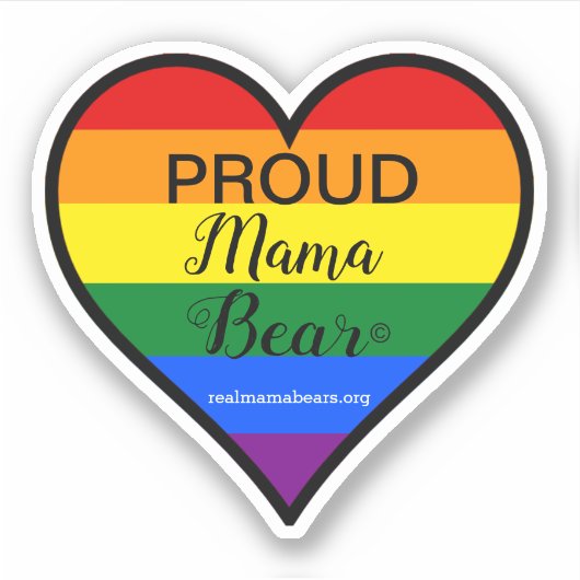 Trotse Moeder Hart Vorm Vinyl Sticker (Voorkant)