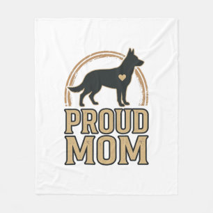 Trotse Moeder Hond Silhouet Vintage Vector Design_ Fleece Deken