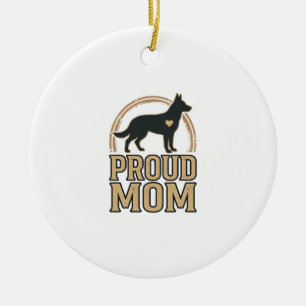Trotse Moeder Hond Silhouet Vintage Vector Design_ Keramisch Ornament