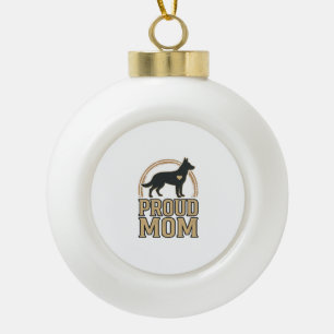 Trotse Moeder Hond Silhouet Vintage Vector Design_ Keramische Bal Ornament