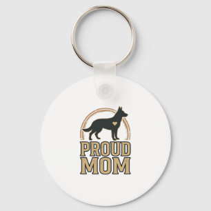 Trotse Moeder Hond Silhouet Vintage Vector Design_ Sleutelhanger