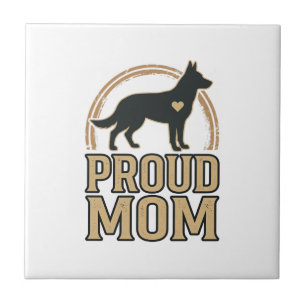 Trotse Moeder Hond Silhouet Vintage Vector Design_ Tegeltje