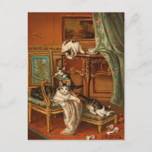 Trotse moeder kat   Jules Le Roy Briefkaart