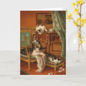 Trotse moeder kat | Jules Le Roy Kaart (Gele Bloem)