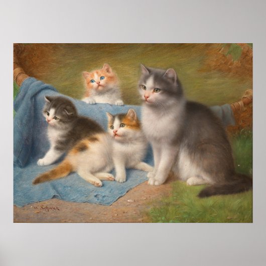 Trotse Moeder Kat Wilhelm Schwar Kunst Poster (Voorkant)