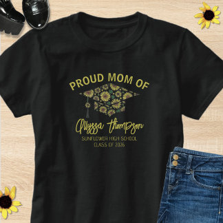 Trotse Moeder Klas Van 2026 Zwart & Geel Afgestude T-shirt