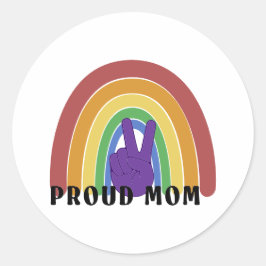 Trotse Moeder LGBTQ Pride regenboog Ronde Sticker