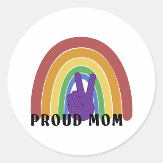 Trotse Moeder LGBTQ Pride regenboog Ronde Sticker