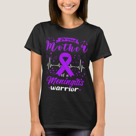 Trotse Moeder MENINGITIS Krijger T-shirt (Voorkant)