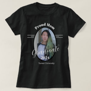 Trotse Moeder Modern Zwart en Wit Foto Afgestudeer T-shirt