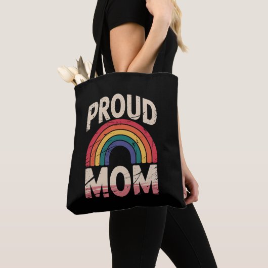 Trotse moeder Rainbow LGBTQ Gay Pride Ally Tote Bag (Dichtbij)