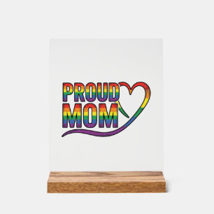 Trotse Moeder Regenboog Hart Vintage Gravure Ontwe Acryl Bord