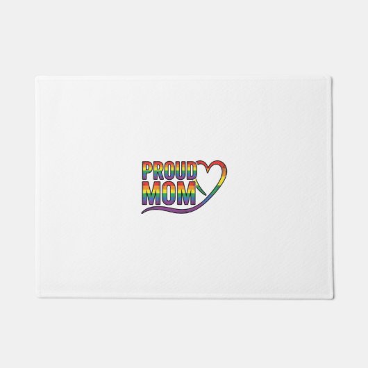Trotse Moeder Regenboog Hart Vintage Gravure Ontwe Deurmat (Voorkant)