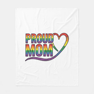 Trotse Moeder Regenboog Hart Vintage Gravure Ontwe Fleece Deken