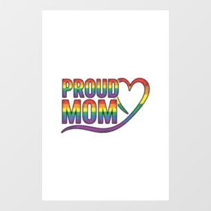 Trotse Moeder Regenboog Hart Vintage Gravure Ontwe Raamsticker