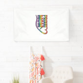 Trotse Moeder Regenboog Hart Vintage Gravure Ontwe Spandoek (Insitu)