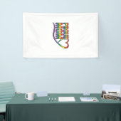 Trotse Moeder Regenboog Hart Vintage Gravure Ontwe Spandoek (Beurs)