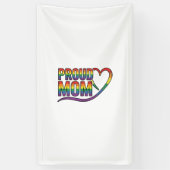 Trotse Moeder Regenboog Hart Vintage Gravure Ontwe Spandoek (Verticaal)