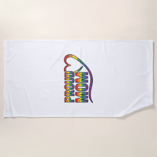 Trotse Moeder Regenboog Hart Vintage Gravure Ontwe Strandlaken