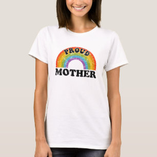 Trotse Moeder Regenboog Kunst Groovy Vintage LGBT  T-shirt