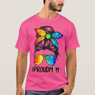 Trotse Moeder Regenboog Rommelige Knot LGBT Gay Pr T-shirt