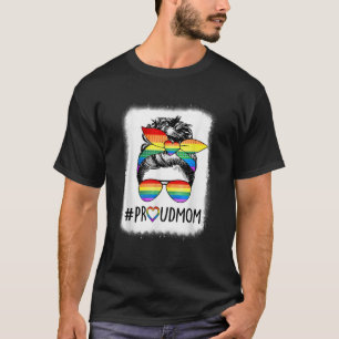 Trotse Moeder Rommelige Knot Regenboog Lgbt Moeder T-shirt