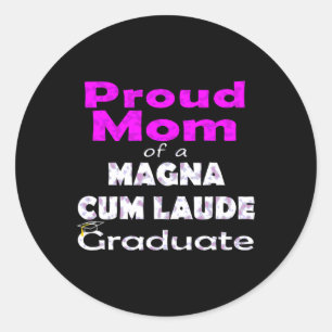Trotse moeder Senior Magna Cum Laude CL van Afstud Ronde Sticker
