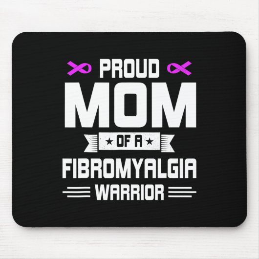Trotse moeder strijder van een fibromyalgie bewust muismat (Voorkant)