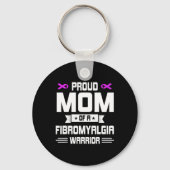 Trotse moeder strijder van een fibromyalgie bewust sleutelhanger (Voorkant)