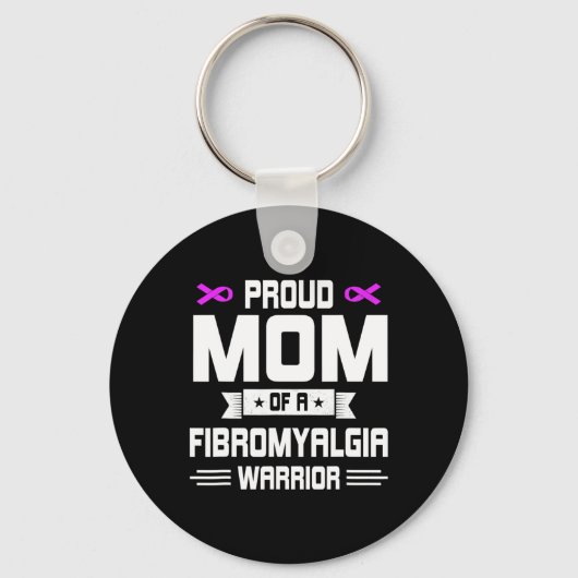 Trotse moeder strijder van een fibromyalgie bewust sleutelhanger (Voorkant)