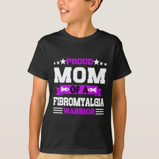 Trotse moeder strijder van een fibromyalgie bewust t-shirt (Voorkant)