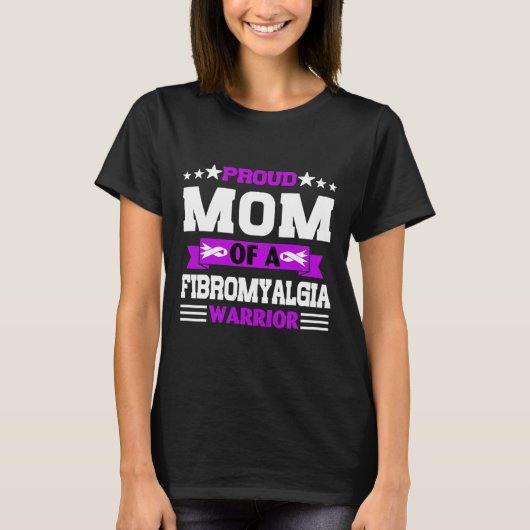 Trotse moeder strijder van een fibromyalgie bewust t-shirt (Voorkant)