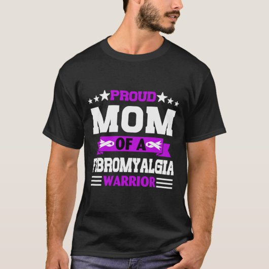 Trotse moeder strijder van een fibromyalgie bewust t-shirt (Voorkant)
