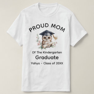 Trotse Moeder Uil Pre-K Kleuterschool Afstuderen T-shirt