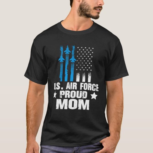 Trotse Moeder US Luchtmacht Militaire Veteranen Fa T-shirt (Voorkant)